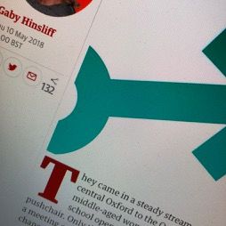 Gaby Hinsliff article on laptop screen