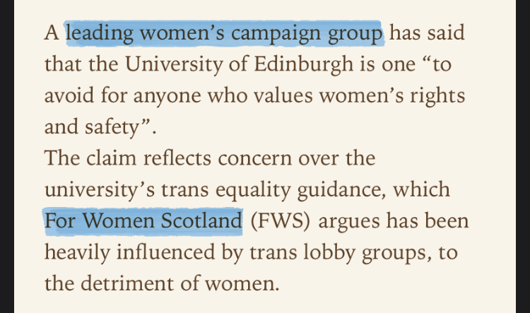 ‘A leading women’s campaign group has said that the University of Edinburgh is one “to avoid for anyone who values women’s rights and safety”.
The claim reflects concern over the university’s trans equality guidance, which For Women Scotland (FWS) argues has been heavily influenced by trans lobby groups, to the detriment of women.’